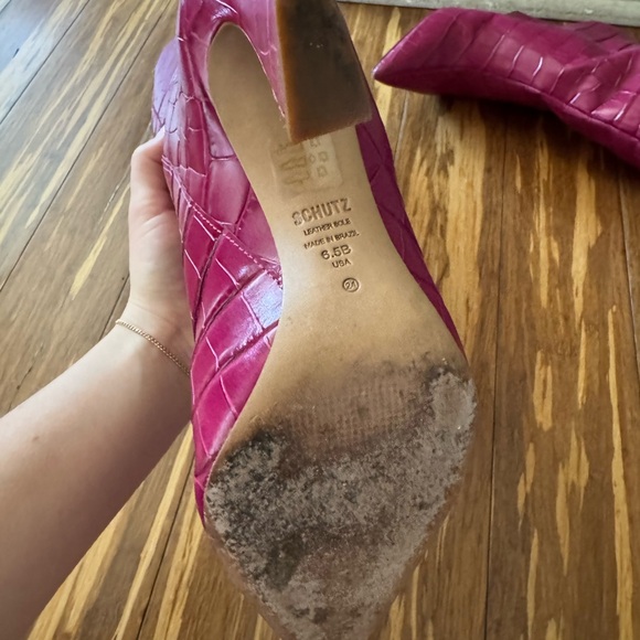 Schutz croc embossed leather boots - Picture 3 of 4